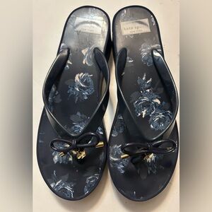 Kate Spade Dark Blue Floral Sandals size 10